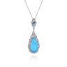 Vintage Inspired 925 Sterling Silver Teardrop Pendant Necklace