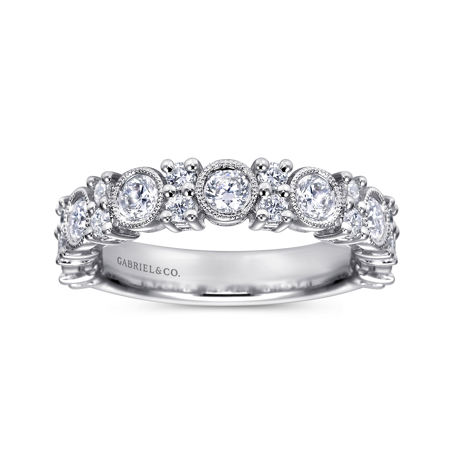 Vintage Inspired Platinum Diamond Anniversary Band