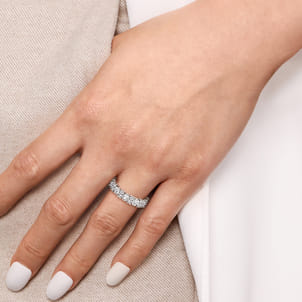 Vintage Inspired Platinum Diamond Anniversary Band