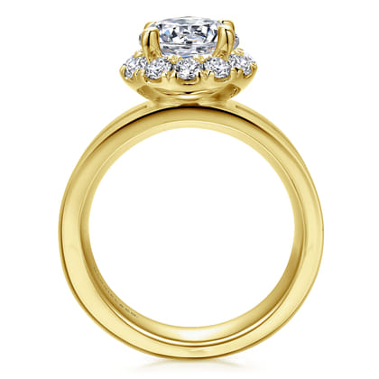 Virginia - 14K Yellow Gold Round Halo Diamond Engagement Ring