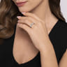 Straight Wedding Ring in 14k White Gold with Round Natural Diamond at Gabriel & Co.