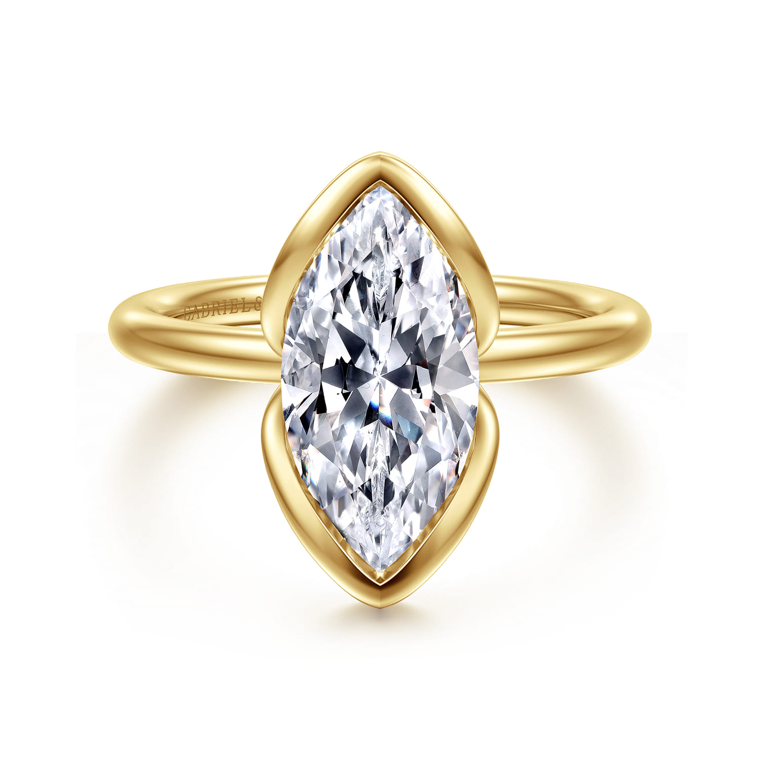 Vivienne - 14K Yellow Gold Marquise Shape Solitaire Diamond Engagement Ring