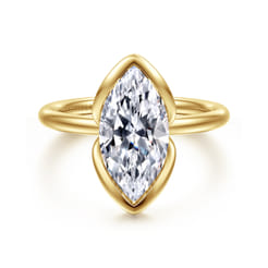 Vivienne - 14K Yellow Gold Marquise Shape Solitaire Diamond Engagement Ring