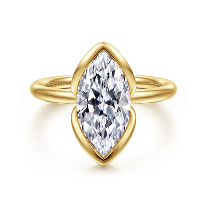 Vivienne - 14K Yellow Gold Marquise Shape Solitaire Diamond Engagement Ring