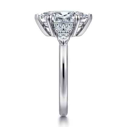 Wave - 14K White Gold Marquise Shape Diamond Engagement Ring