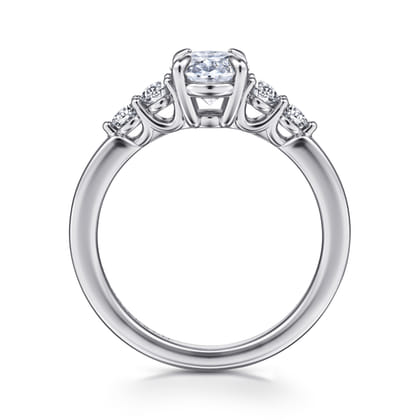 Wave - 14K White Gold Oval Diamond Engagement Ring
