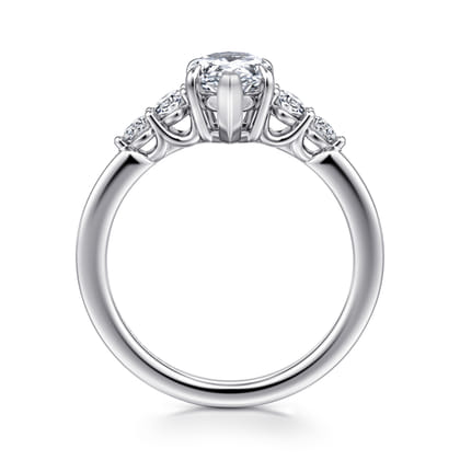 Wave - 14K White Gold Pear Shape Diamond Engagement Ring