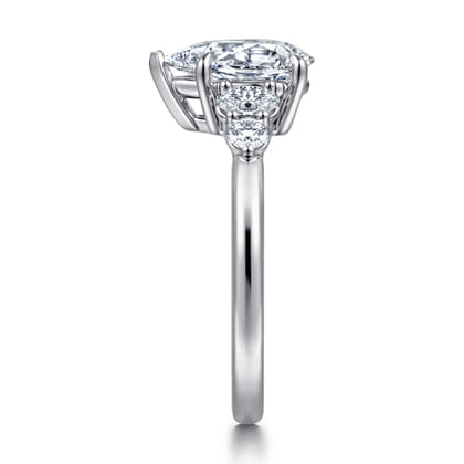 Wave - 14K White Gold Pear Shape Diamond Engagement Ring