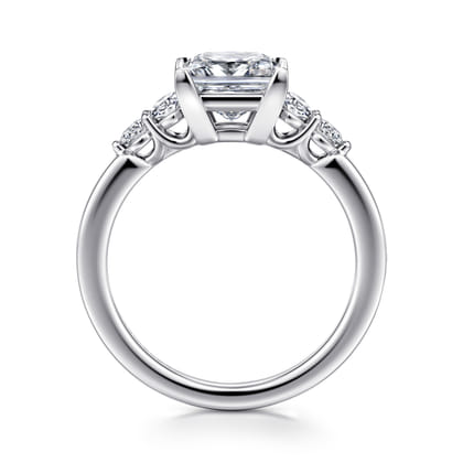Wave - 14K White Gold Princess Cut Diamond Engagement Ring