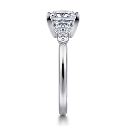 Wave - 14K White Gold Princess Cut Diamond Engagement Ring