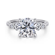 Wave - 14K White Gold Round Diamond Engagement Ring