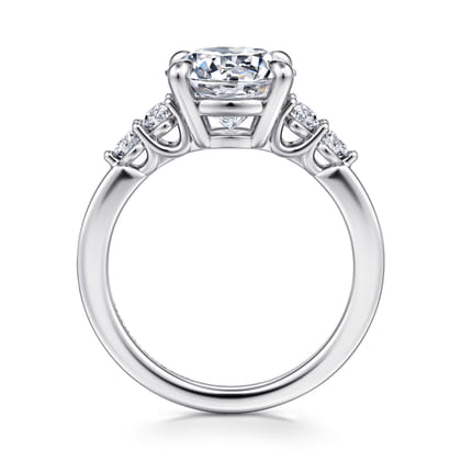 Wave - 14K White Gold Round Diamond Engagement Ring