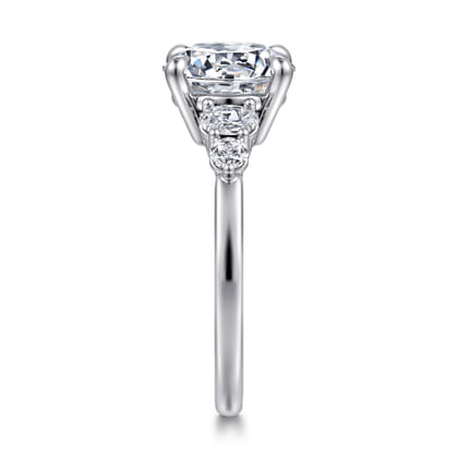 Wave - 14K White Gold Round Diamond Engagement Ring