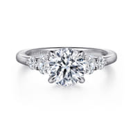 Wave - 14K White Gold Round Diamond Engagement Ring