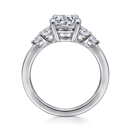 Wave - 14K White Gold Round Diamond Engagement Ring