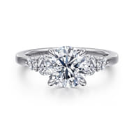 Wave - 14K White Gold Round Diamond Engagement Ring