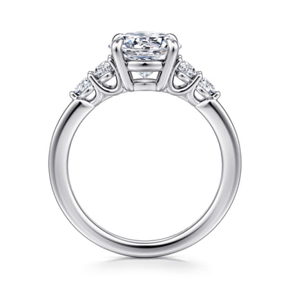Wave - 14K White Gold Round Diamond Engagement Ring