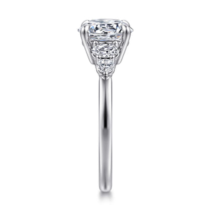 Wave - 14K White Gold Round Diamond Engagement Ring