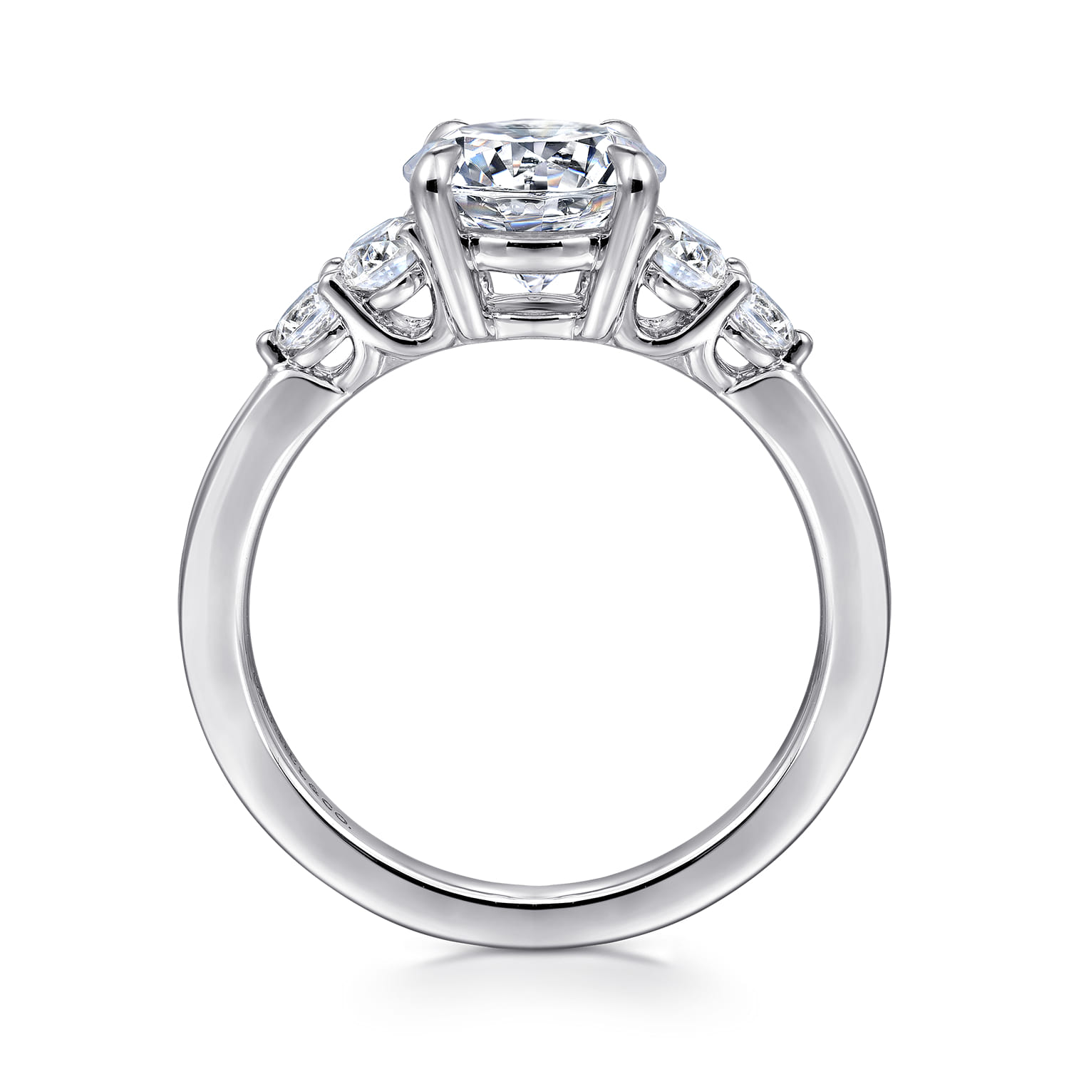 ガブリエル3900 Round 3 Stone Ring in 14k White Gold | Gabriel & Co. ER16192R6W44JJ