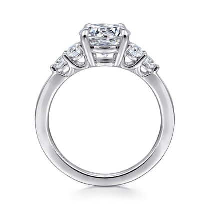 Wave - 14K White Gold Round Five Stone Diamond Engagement Ring
