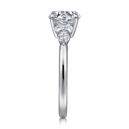 Wave - 14K White Gold Round Five Stone Diamond Engagement Ring