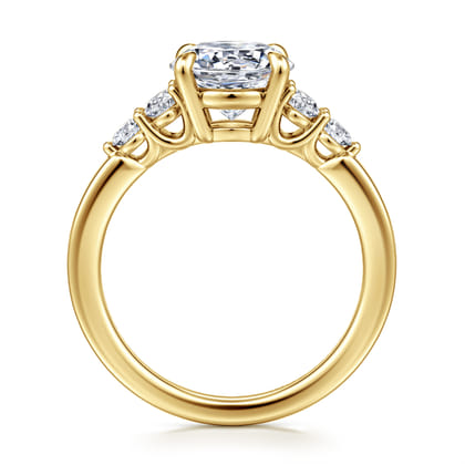 Wave - 14K Yellow Gold Round Diamond Engagement Ring