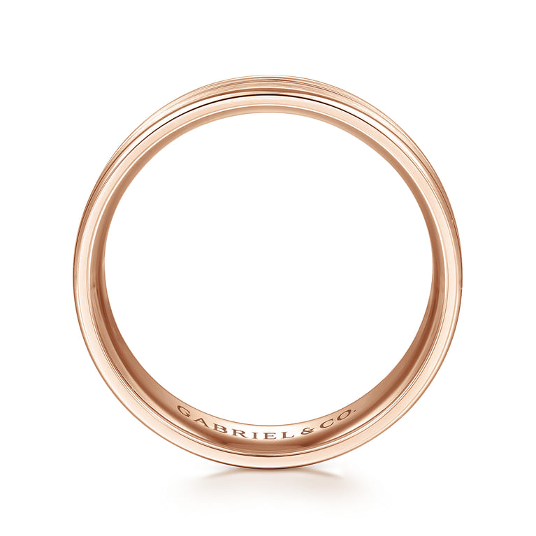 Weston - 14K Rose Gold 6mm - Men's Wedding Band in Satin Finish - Shot 2