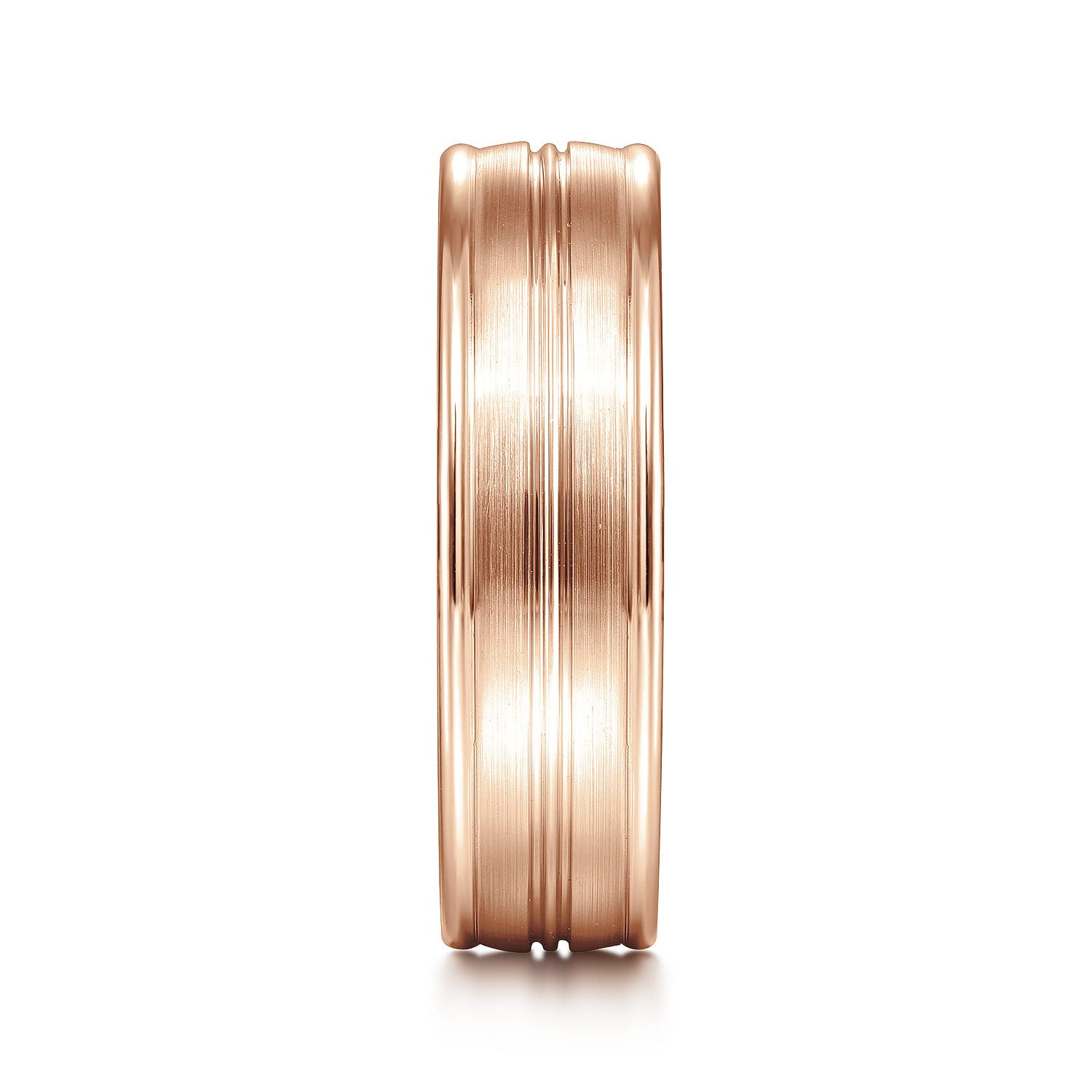 Weston - 14K Rose Gold 6mm - Men's Wedding Band in Satin Finish - Shot 4