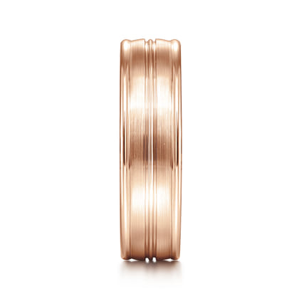 Weston - 14K Rose Gold 6mm - Men's Wedding Band in Satin Finish