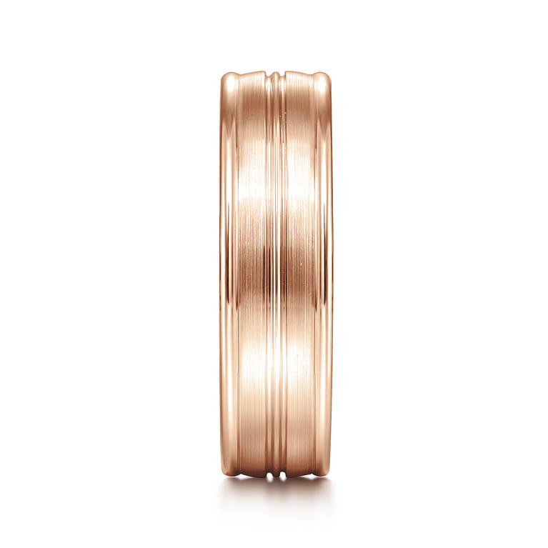 Weston - 14K Rose Gold 6mm - Men's Wedding Band in Satin Finish - Shot 4