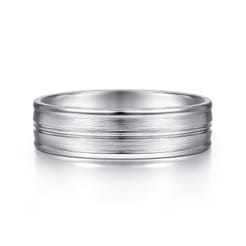 Weston - 14K White Gold 6mm - Men's Wedding Band in Satin Finish