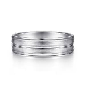 Weston - 14K White Gold 6mm - Men's Wedding Band in Satin Finish