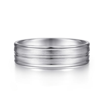 Weston - 14K White Gold 6mm - Men's Wedding Band in Satin Finish