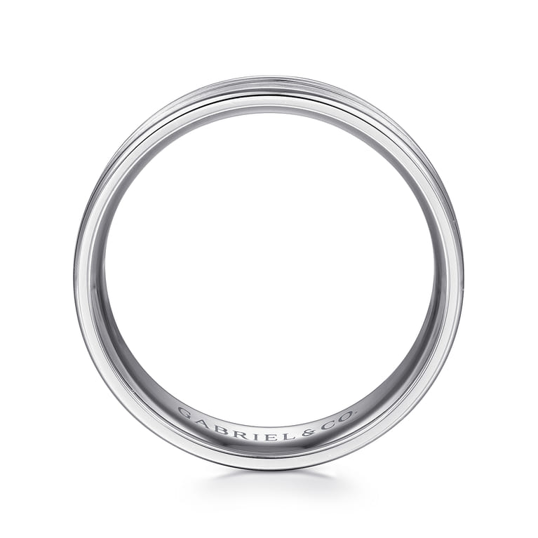 Weston - 14K White Gold 6mm - Men's Wedding Band in Satin Finish - Shot 2