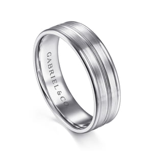 Weston - 14K White Gold 6mm - Men's Wedding Band in Satin Finish