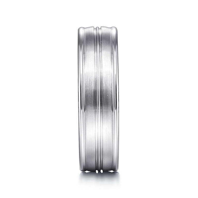 Weston - 14K White Gold 6mm - Men's Wedding Band in Satin Finish - Shot 4
