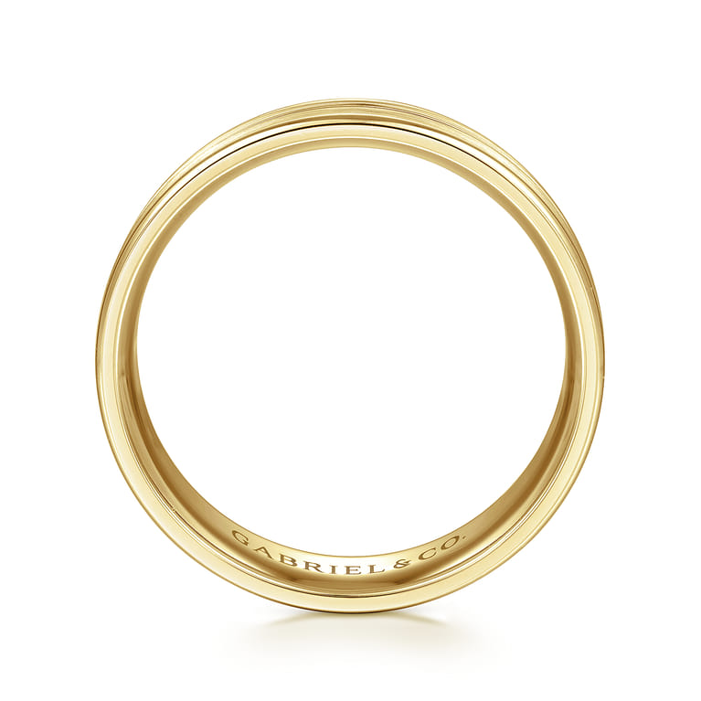 Weston - 14K Yellow Gold 6mm - Men's Wedding Band in Satin Finish - Shot 2