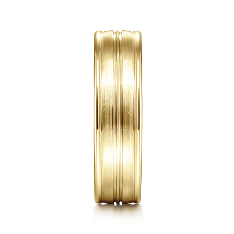 Weston - 14K Yellow Gold 6mm - Men's Wedding Band in Satin Finish - Shot 4