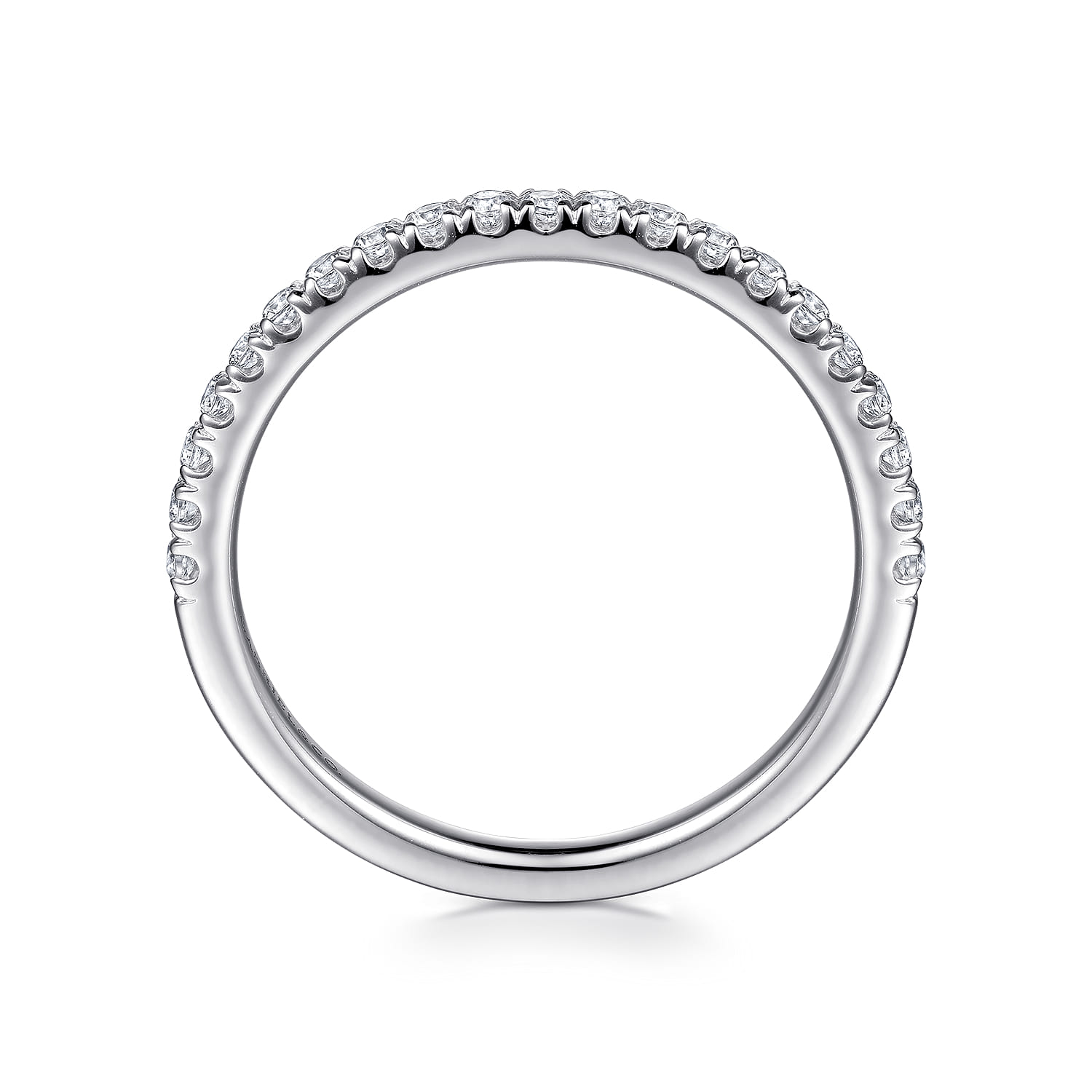 White Plated Alloy Matching Wedding Band - 0.25 ct - Shot 2