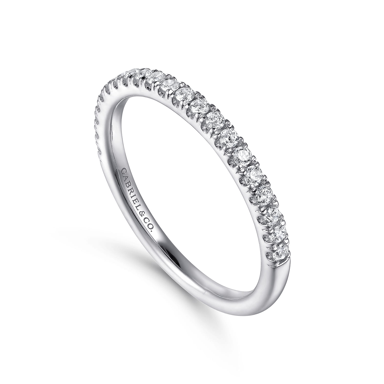 White Plated Alloy Matching Wedding Band - 0.25 ct - Shot 3
