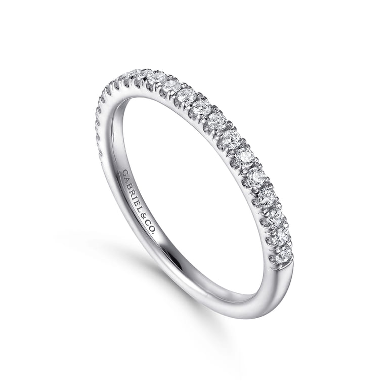 White Plated Alloy Matching Wedding Band - 0.25 ct - Shot 3