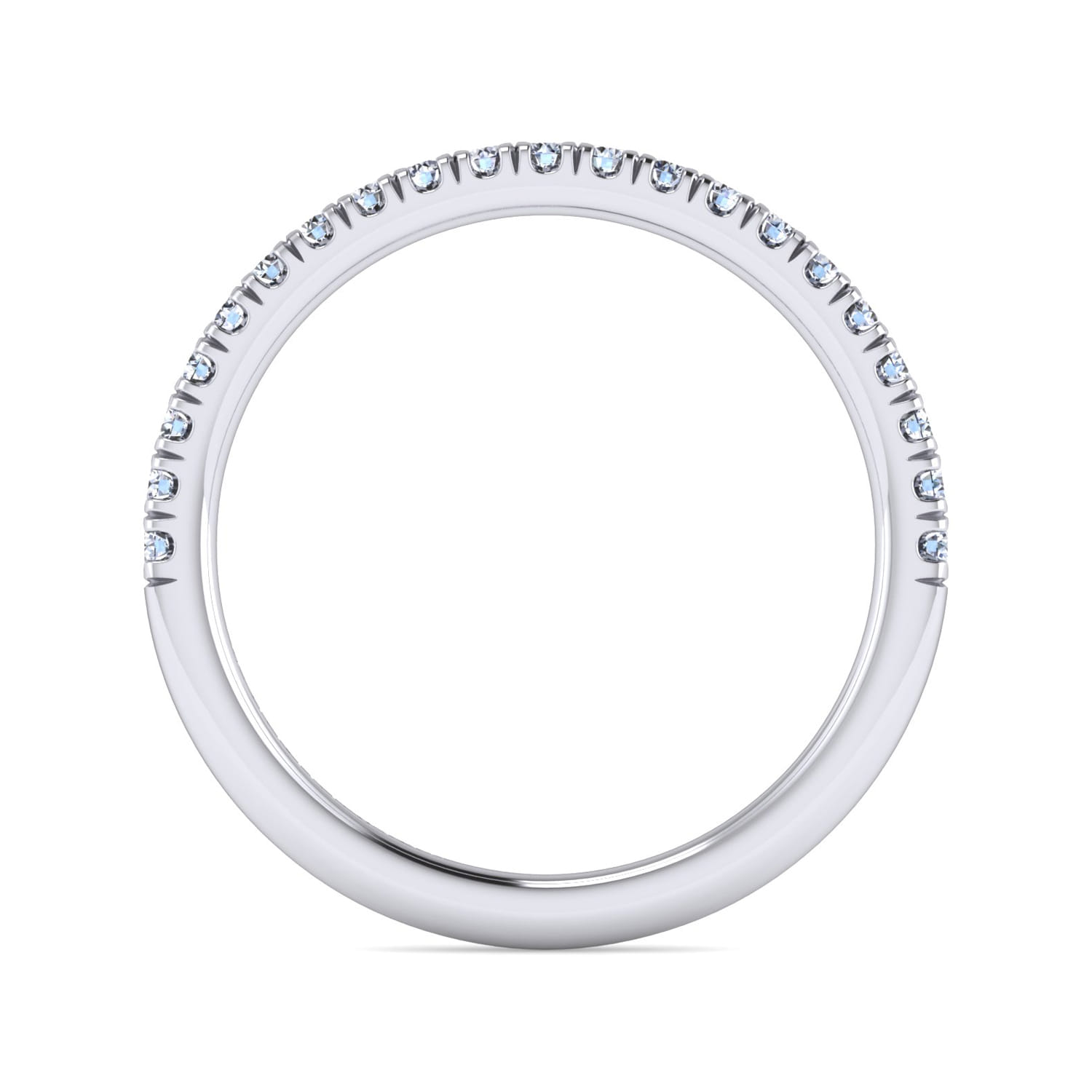 White Plated Alloy Matching Wedding Band - 0.25 ct - Shot 2