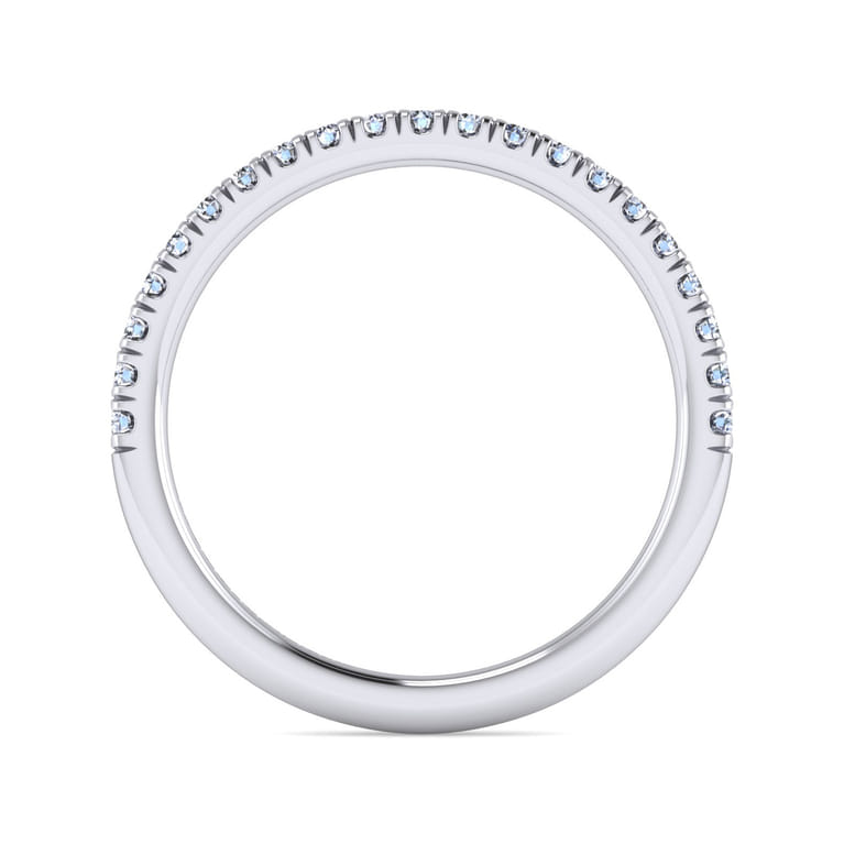 White Plated Alloy Matching Wedding Band - 0.25 ct - Shot 2