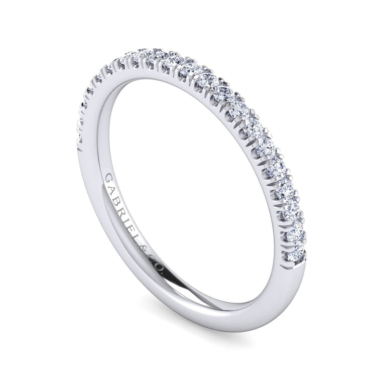 White Plated Alloy Matching Wedding Band - 0.25 ct - Shot 3