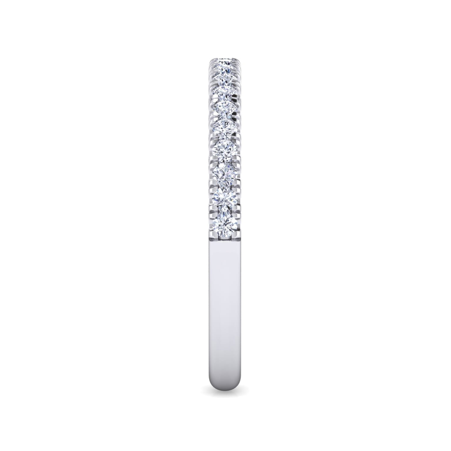 White Plated Alloy Matching Wedding Band - 0.25 ct - Shot 4