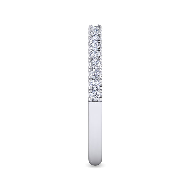 White Plated Alloy Matching Wedding Band - 0.25 ct - Shot 4