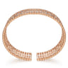 Wide 14K Rose Gold Cage Cuff Bracelet with Diamond Stations - 1.43 ct