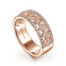 Fancy Wedding Ring in 14k Rose Gold with Round Natural Diamond at Gabriel & Co.