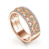 Fancy Wedding Ring in 14k Rose Gold with Round  at Gabriel & Co.