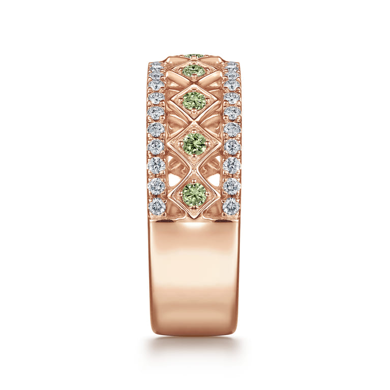 Fancy Wedding Ring in 14k Rose Gold with Round  at Gabriel & Co. - Shot 4